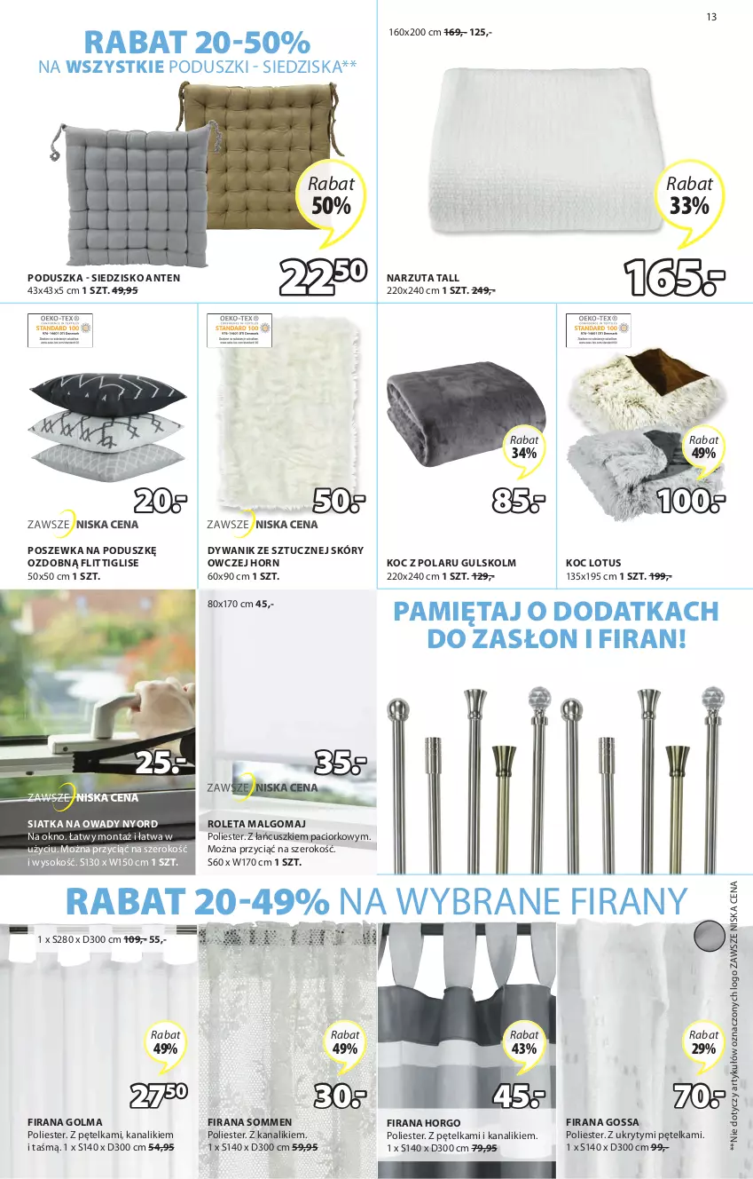 Gazetka promocyjna Jysk - Oferta tygodnia - ważna 09.03 do 22.03.2022 - strona 14 - produkty: Dywan, Dywanik, Firana, Koc, LG, Mięta, Narzuta, Okno, Olma, Poduszka, Poszewka, Roleta, Siatka, Siedzisko, Sok