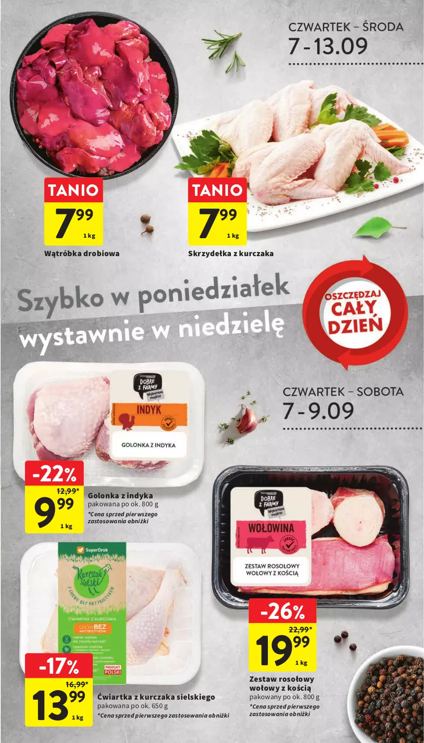 Gazetka promocyjna Intermarche - Gazetka Intermarche - ważna 07.09 do 13.09.2023 - strona 13 - produkty: Golonka z indyka, Kurczak, Skrzydełka z kurczaka