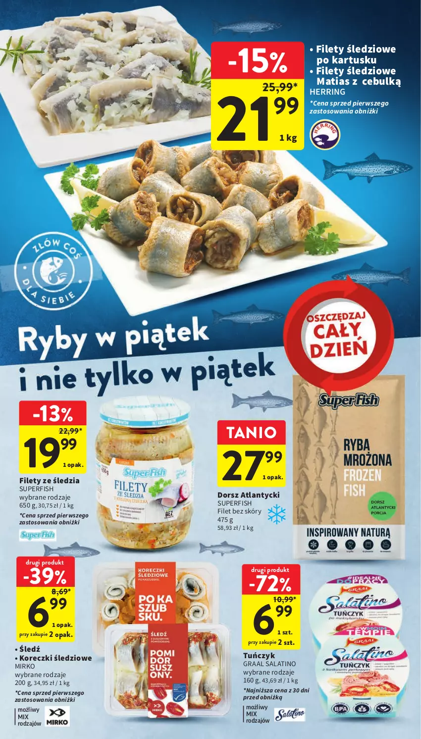 Gazetka promocyjna Intermarche - Gazetka Intermarche - ważna 07.09 do 13.09.2023 - strona 16 - produkty: Dorsz, Gra, Graal, Koreczki śledziowe, Tuńczyk