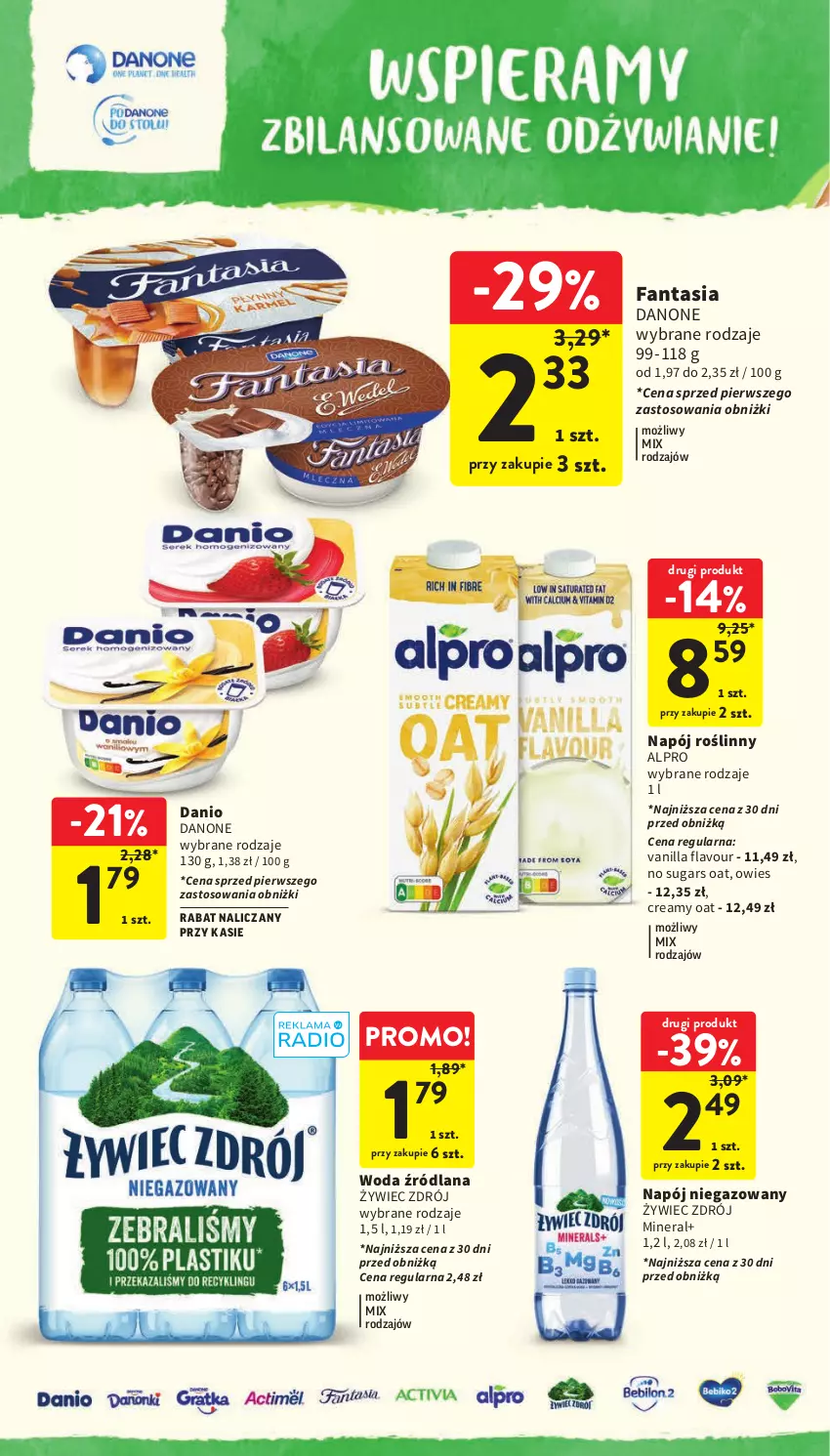 Gazetka promocyjna Intermarche - Gazetka Intermarche - ważna 07.09 do 13.09.2023 - strona 28 - produkty: Alpro, Danio, Danone, Fa, Fanta, LANA, Napój, Napój niegazowany, Napój roślinny, Woda