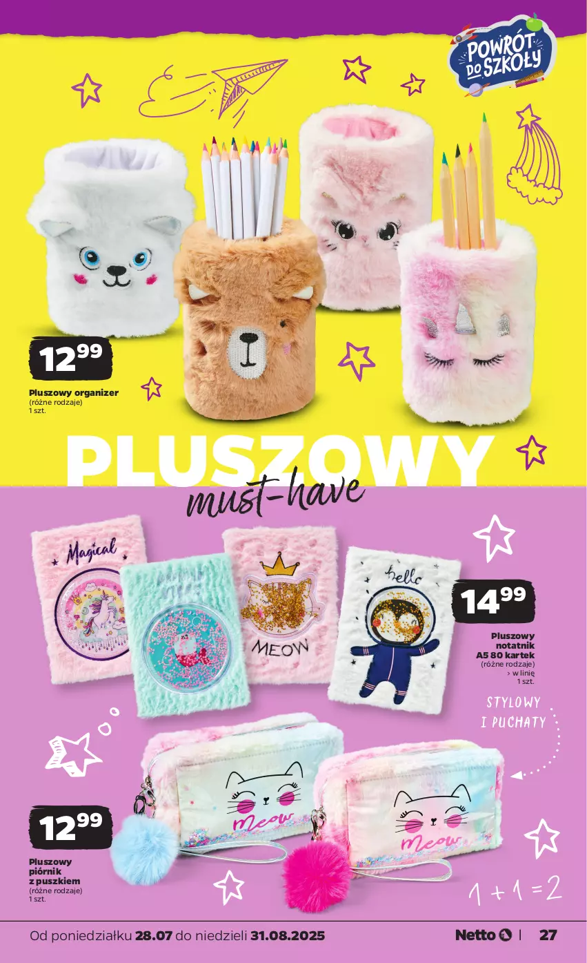 Gazetka promocyjna Netto - New Katalog BTS 2025 - ważna 28.07 do 31.08.2025 - strona 27 - produkty: Mus, Organizer, Piórnik
