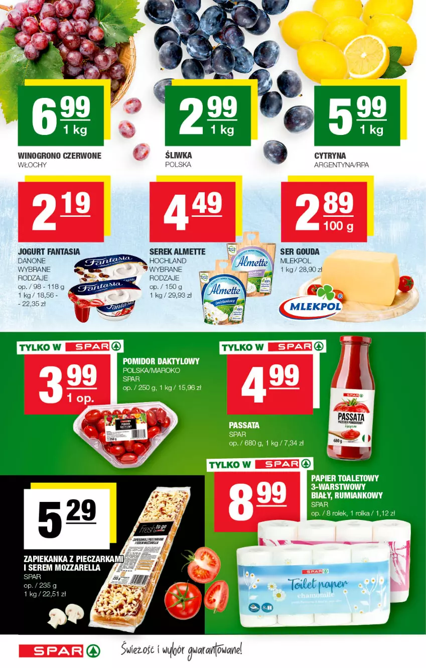 Gazetka promocyjna Spar - Spar - ważna 25.09 do 05.10.2022 - strona 2 - produkty: Almette, Danone, Fa, Fanta, Gouda, Hochland, Jogurt, LG, Mozzarella, Papier, Papier toaletowy, Rum, Ser, Serek, Wino