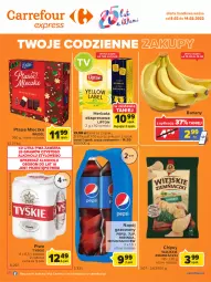 Gazetka promocyjna Carrefour - Gazetka Express - Gazetka - ważna od 14.02 do 14.02.2022 - strona 2 - produkty: Piwa, Piwo, Banany, Gra, 7up, Chipsy, Mirinda, Kosz, Tyskie, Pepsi, Mleczko, Lipton, Napój gazowany, Ptasie mleczko, Herbata, Napój