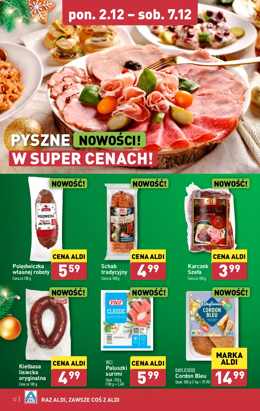 Gazetka promocyjna Aldi - Pełna oferta - ważna 02.12 do 07.12.2024 - strona 12 - produkty: Cordon Bleu, Fa, Gin, Kiełbasa, Robot, Surimi