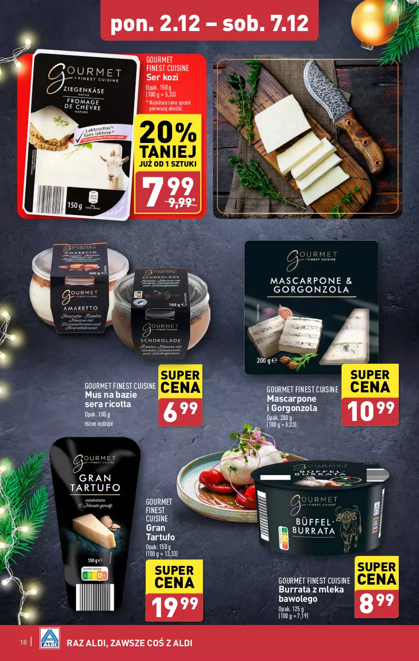 Gazetka promocyjna Aldi - Pełna oferta - ważna 02.12 do 07.12.2024 - strona 18 - produkty: Burrata, Gorgonzola, Gra, LEGO, Mascarpone, Mus, Ricotta, Ser, Ser kozi