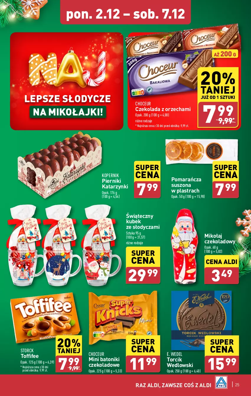 Gazetka promocyjna Aldi - Pełna oferta - ważna 02.12 do 07.12.2024 - strona 25 - produkty: Baton, Czekolada, E. Wedel, Kubek, Piernik, Toffifee, Tonik