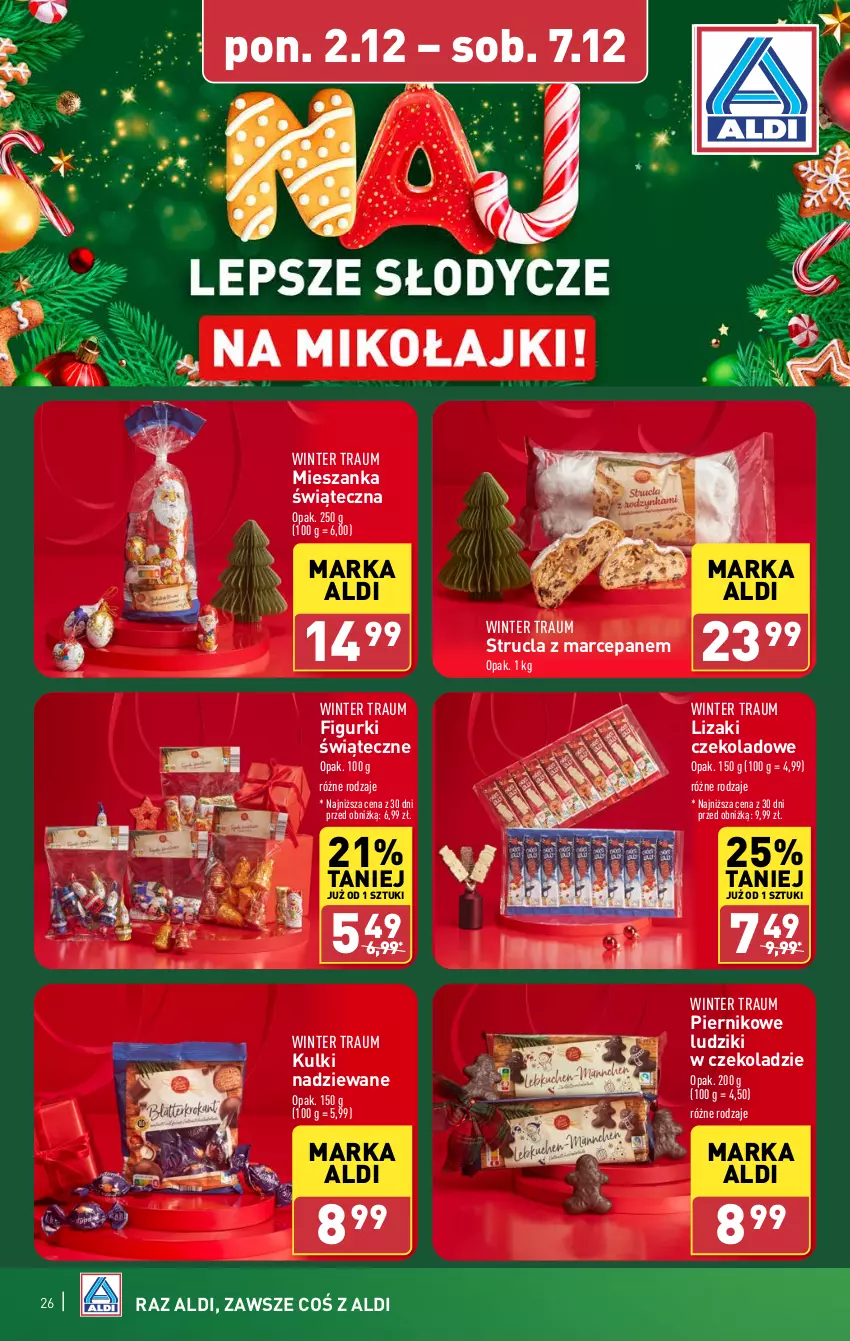 Gazetka promocyjna Aldi - Pełna oferta - ważna 02.12 do 07.12.2024 - strona 26 - produkty: Lizaki, Lizaki czekoladowe, Piernik, Strucla, Strucla z marcepanem