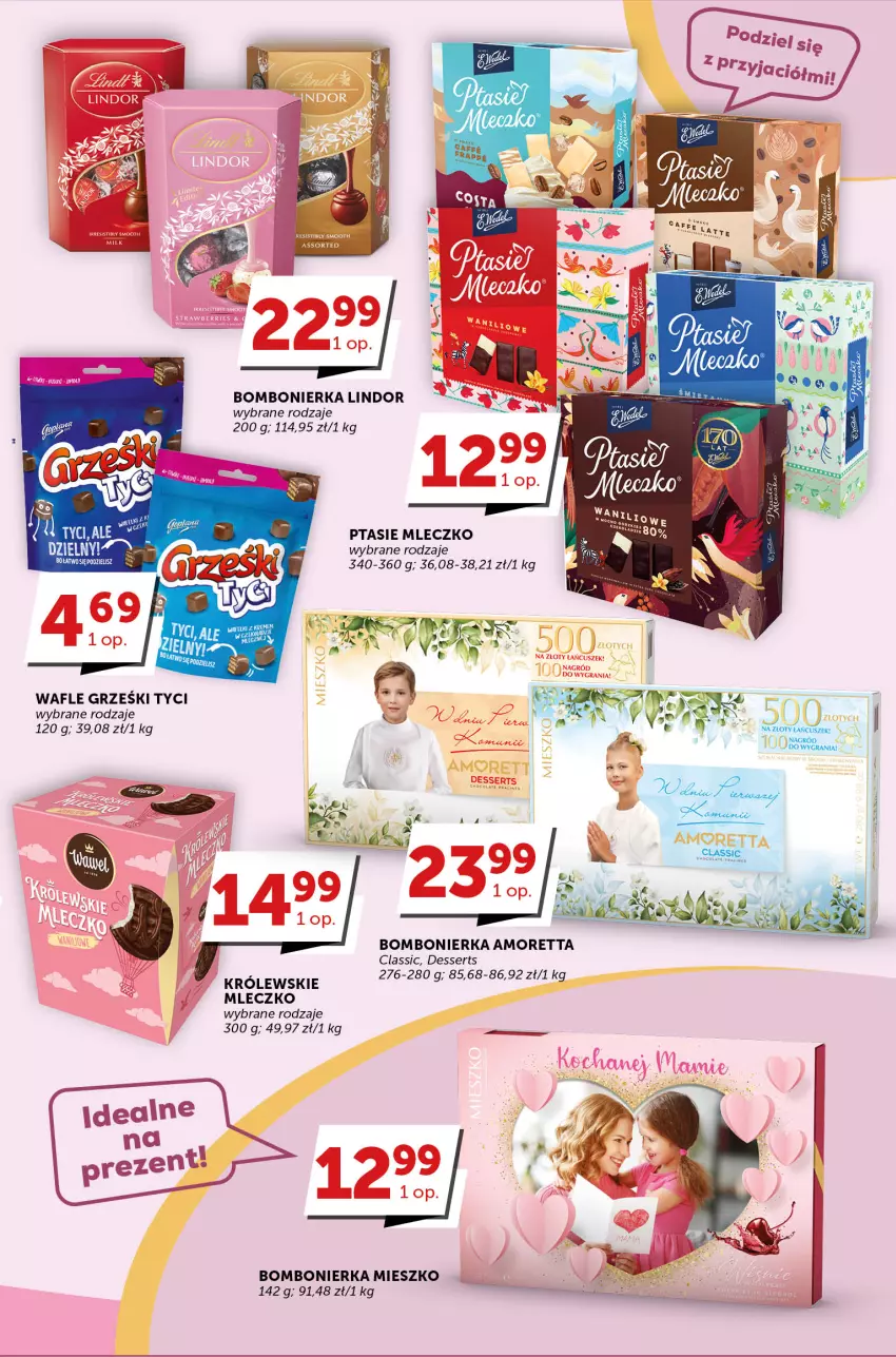 Gazetka promocyjna Groszek - ważna 18.05 do 30.05.2023 - strona 22 - produkty: Gra, Grześki, Królewski, Lindor, Mleczko, Ptasie mleczko, Ser, Wafle