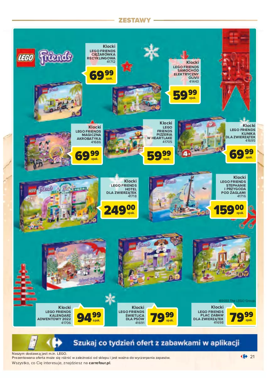 Gazetka promocyjna Carrefour - Gazetka Zabawki - ważna 02.11 do 26.11.2022 - strona 21 - produkty: Kalendarz, Kalendarz adwentowy, Klocki, LEGO, LEGO Friends, Samochód