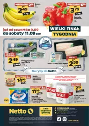 Gazetka promocyjna Netto - Gazetka spożywcza - Gazetka - ważna od 11.09 do 11.09.2021 - strona 20 - produkty: Piwa, Piwo, Piec, Masło klarowane, Por, Gra, Papier, Pstrąg tęczowy, Papryka czerwona, Papryka, Tyskie, Mlekovita, Ręcznik, Rolki, Pstrąg, Foxy, Dorsz, Masło, Mleko