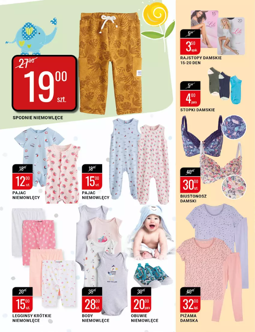 Gazetka promocyjna Bi1 - Grillandia - ważna 19.04 do 26.04.2022 - strona 21 - produkty: Biustonosz, Body, Gin, Legginsy, Obuwie, Pajac, Piżama, Rajstopy, Spodnie, Top