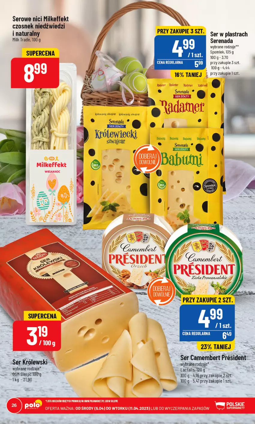 Gazetka promocyjna PoloMarket - Gazetka pomocyjna - ważna 05.04 do 11.04.2023 - strona 26 - produkty: Babuni, Camembert, Czosnek, Królewski, Ser