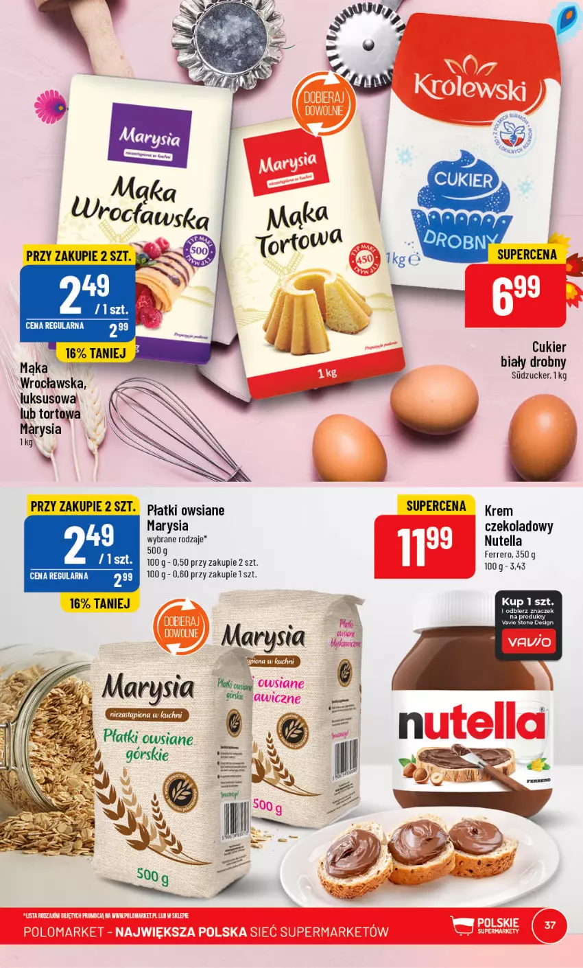 Gazetka promocyjna PoloMarket - Gazetka pomocyjna - ważna 05.04 do 11.04.2023 - strona 37 - produkty: Cukier, Mąka, Nutella, Por