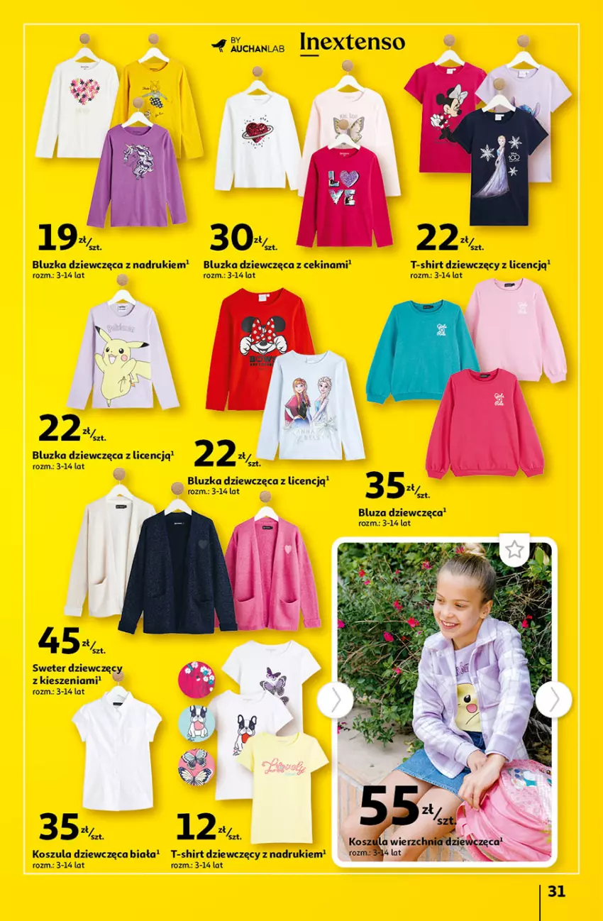 Gazetka promocyjna Auchan - Gazetka Tanie Zakupy Hipermarket Auchan - ważna 27.07 do 02.08.2023 - strona 31 - produkty: Bluza, Kosz, Koszula, Sweter, T-shirt