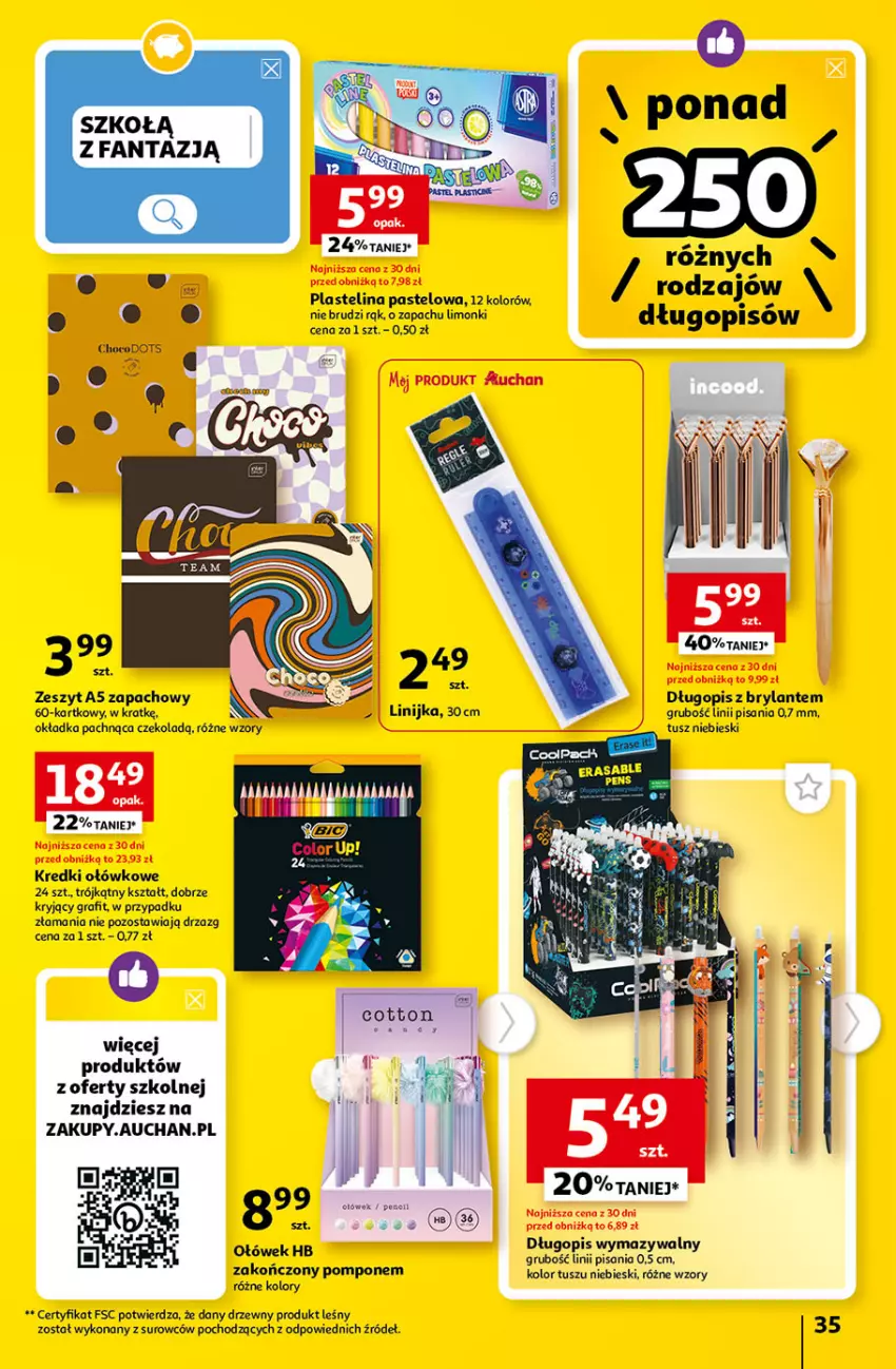 Gazetka promocyjna Auchan - Gazetka Tanie Zakupy Hipermarket Auchan - ważna 27.07 do 02.08.2023 - strona 35 - produkty: Długopis, Fa, Fanta, Gra, Plastelina, Tusz