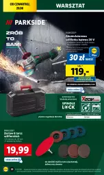 Gazetka promocyjna Lidl - GAZETKA - Gazetka - ważna od 22.06 do 22.06.2024 - strona 26 - produkty: Parkside, Walizka, Szlifierka kątowa, Szlifierka, Akumulator