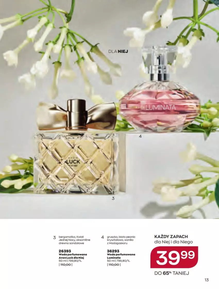 Gazetka promocyjna Avon - Katalog Avon 4/2022 kampania kwiecień - ważna 01.04 do 30.04.2022 - strona 13 - produkty: Aksam, Moda, Perfum, Sandał, Woda, Woda perfumowana