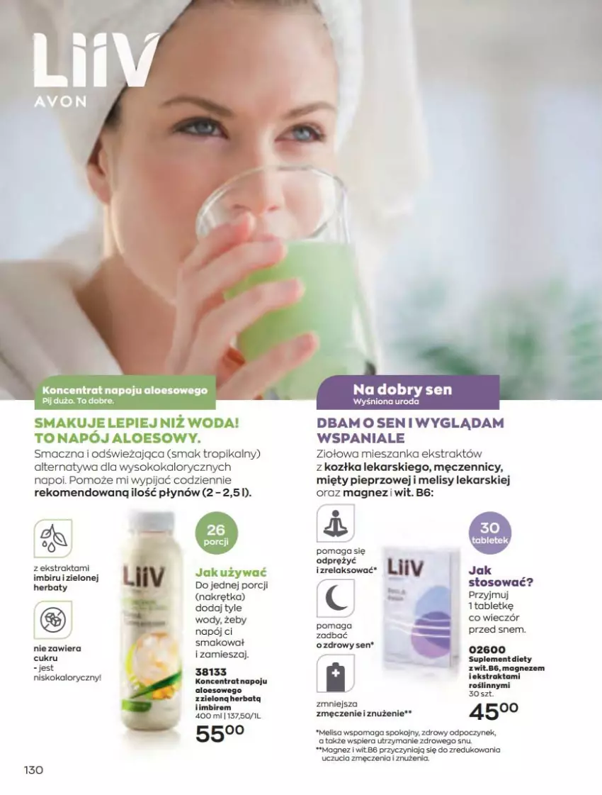 Gazetka promocyjna Avon - Katalog Avon 4/2022 kampania kwiecień - ważna 01.04 do 30.04.2022 - strona 130 - produkty: Imbir, Magnez, Napój, Pieprz, Por, Sok, Tablet, Woda