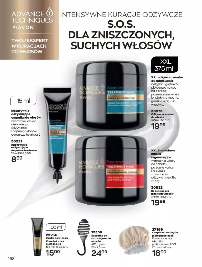 Gazetka promocyjna Avon - Katalog Avon 4/2022 kampania kwiecień - ważna 01.04 do 30.04.2022 - strona 168 - produkty: Gra, Maska, Maska do włosów, Regenerująca maska, Szczotka