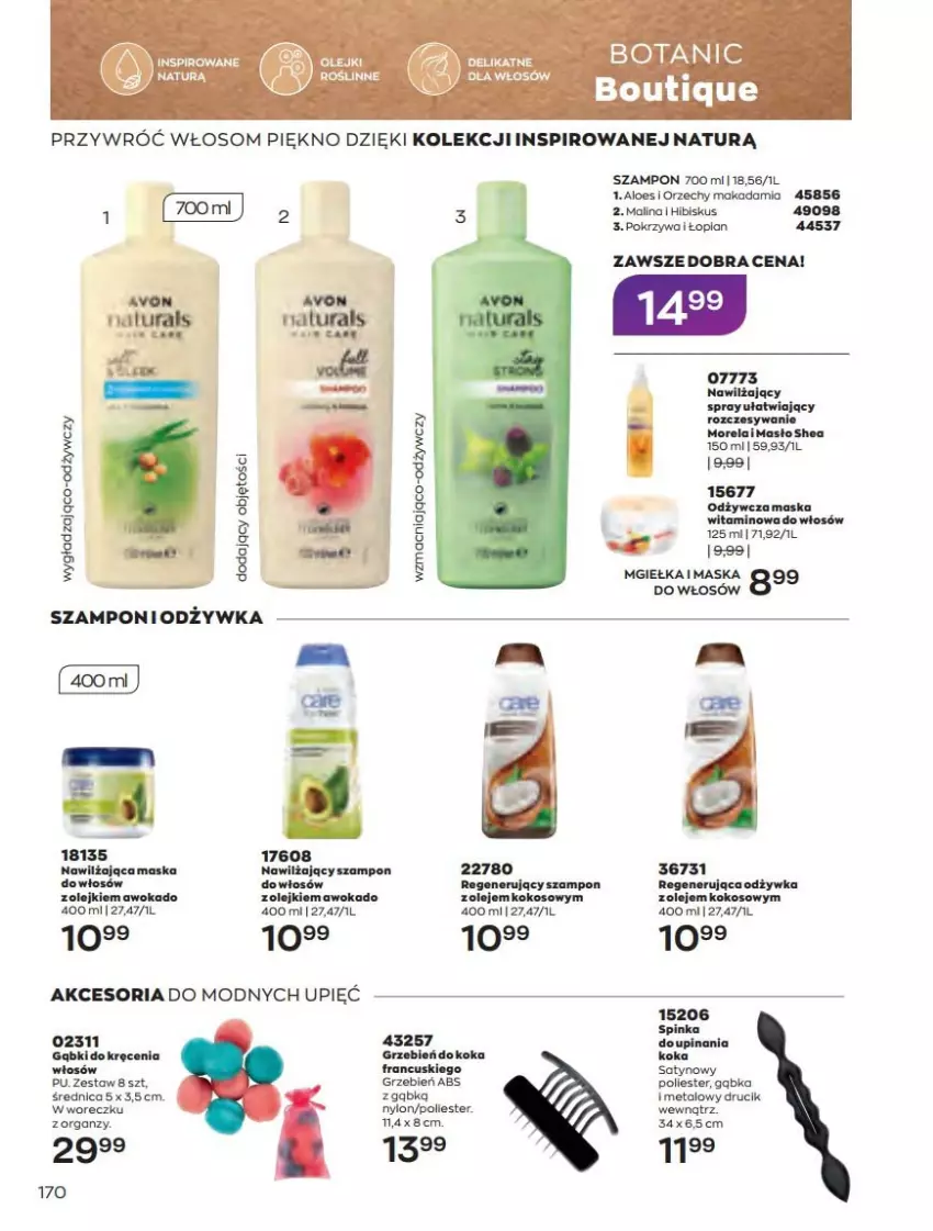 Gazetka promocyjna Avon - Katalog Avon 4/2022 kampania kwiecień - ważna 01.04 do 30.04.2022 - strona 170 - produkty: Hibiskus, Inka, Kokos, Maska, Masło, Morela, Odżywka, Olej, Szampon