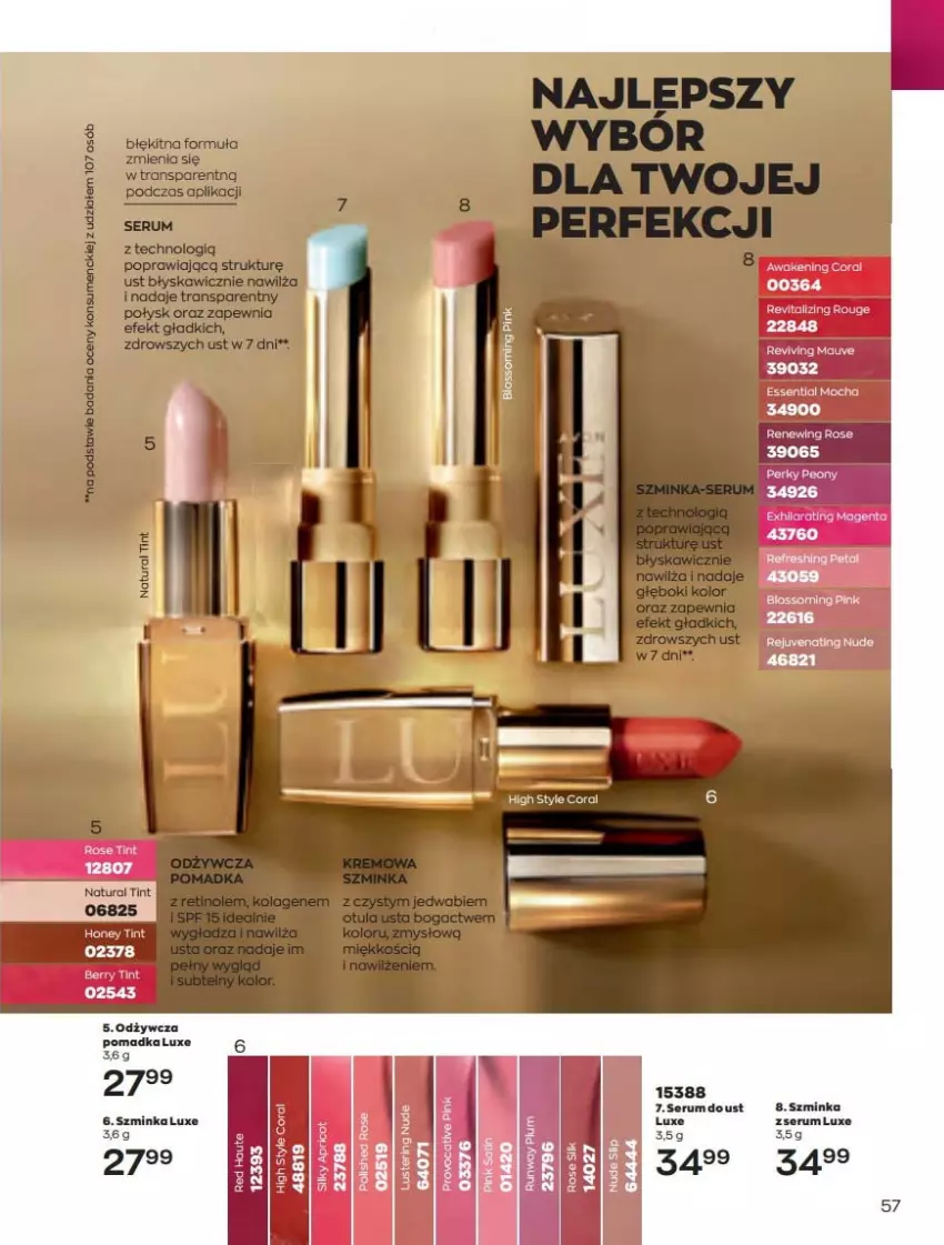 Gazetka promocyjna Avon - Katalog Avon 4/2022 kampania kwiecień - ważna 01.04 do 30.04.2022 - strona 57 - produkty: Inka, Rum, Ser, Serum, Szminka