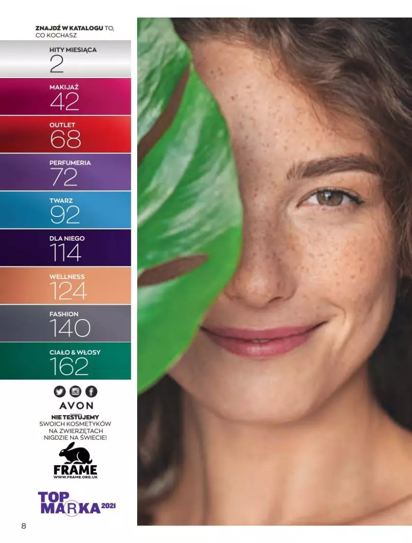 Gazetka promocyjna Avon - Katalog Avon 4/2022 kampania kwiecień - ważna 01.04 do 30.04.2022 - strona 8 - produkty: Fa, Koc, Makijaż, Top, Zwierzęta