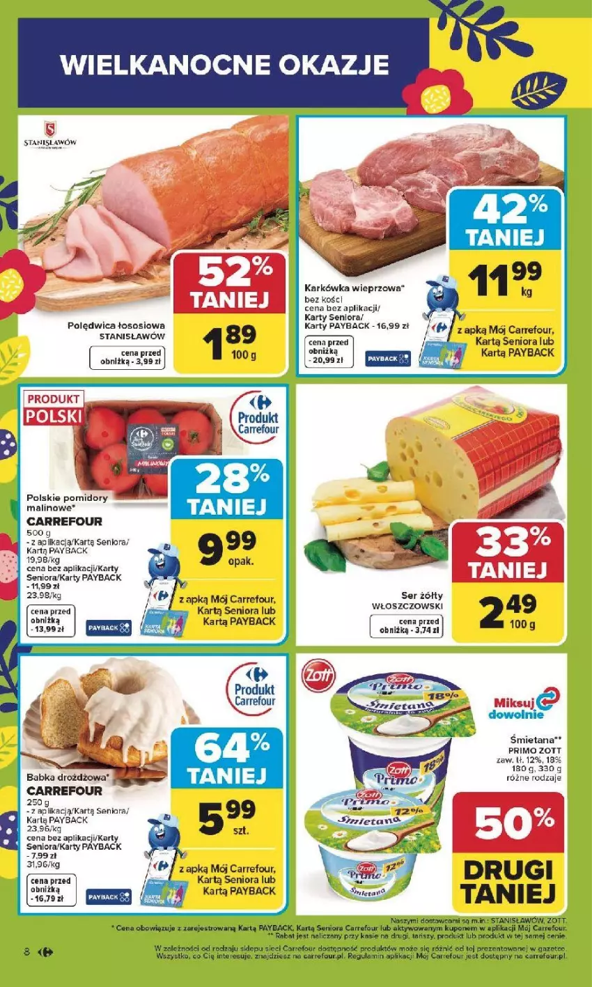 Gazetka promocyjna Carrefour - Gazetka Carrefour, Market od poniedziałku! - ważna 30.03 do 04.04.2026 - strona 10 - produkty: Babka, Fa, Pomidory, Ser, Sos, Włoszczowski, Zott