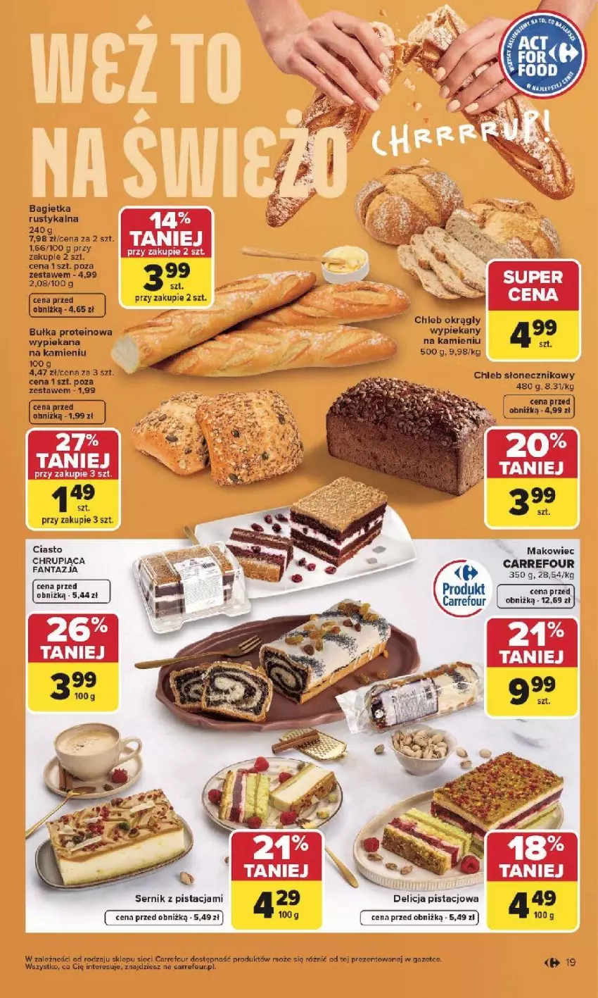 Gazetka promocyjna Carrefour - Gazetka Carrefour, Market od poniedziałku! - ważna 30.03 do 04.04.2026 - strona 21 - produkty: Bagietka, Bułka, Chleb, Fa, Makowiec, Rust, Ser