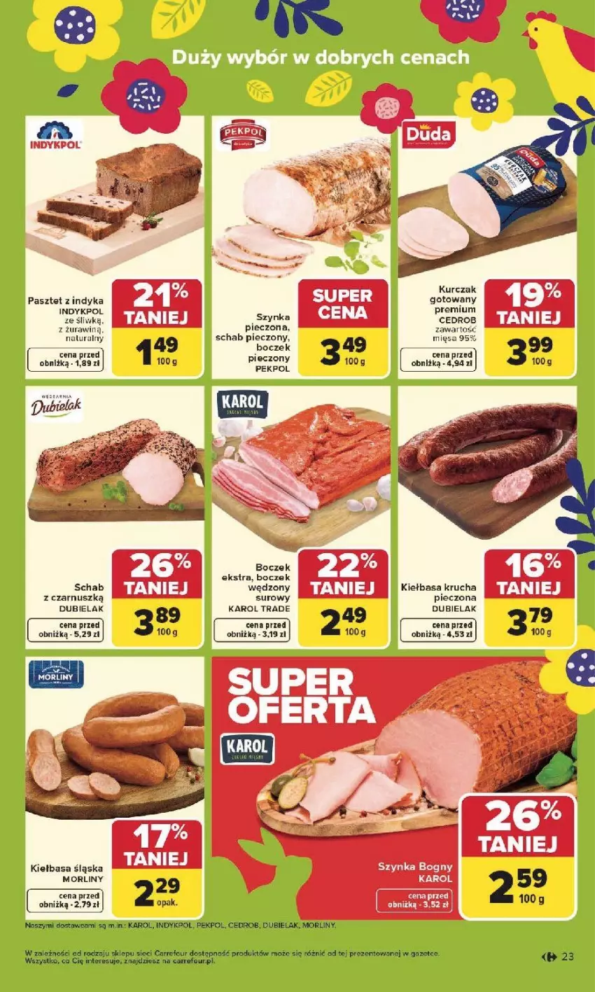 Gazetka promocyjna Carrefour - Gazetka Carrefour, Market od poniedziałku! - ważna 30.03 do 04.04.2026 - strona 25 - produkty: Boczek, Kiełbasa, Kiełbasa krucha, Kiełbasa śląska, Kurczak, Morliny, Pasztet, Pasztet z indyka, Pekpol, Piec, Rum, Schab pieczony, Szynka