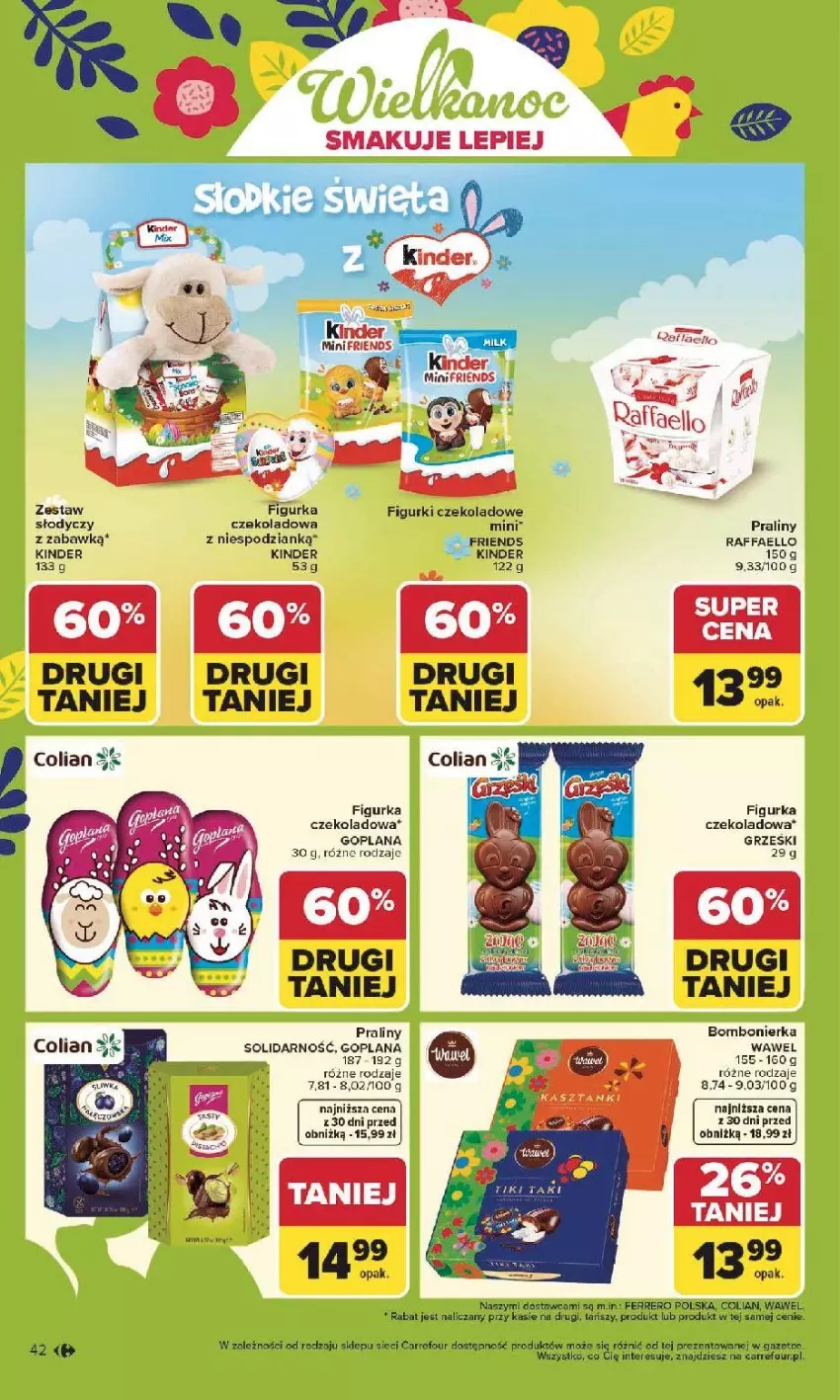 Gazetka promocyjna Carrefour - Gazetka Carrefour, Market od poniedziałku! - ważna 30.03 do 04.04.2026 - strona 44 - produkty: Fa, Ferrero, Goplana, Kinder, LANA, Praliny, Raffaello, Wawel