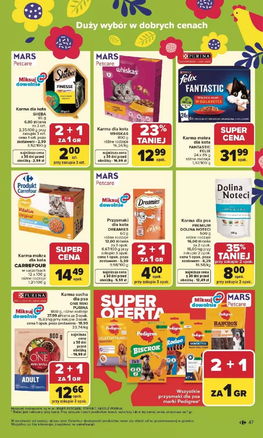 Gazetka promocyjna Carrefour - Gazetka Carrefour, Market od poniedziałku! - ważna 30.03 do 04.04.2026 - strona 49 - produkty: Fa, Fanta, Gala, Mars, Pedigree, Przysmaki, Pur, Purina, Whiskas