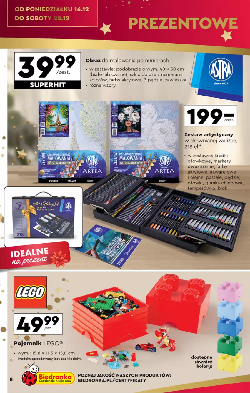 Gazetka promocyjna Biedronka - Okazje tygodnia - ważna 16.12 do 29.12.2024 - strona 8 - produkty: Chleb, Fa, LEGO, Marker, Obraz, Olej, Pojemnik