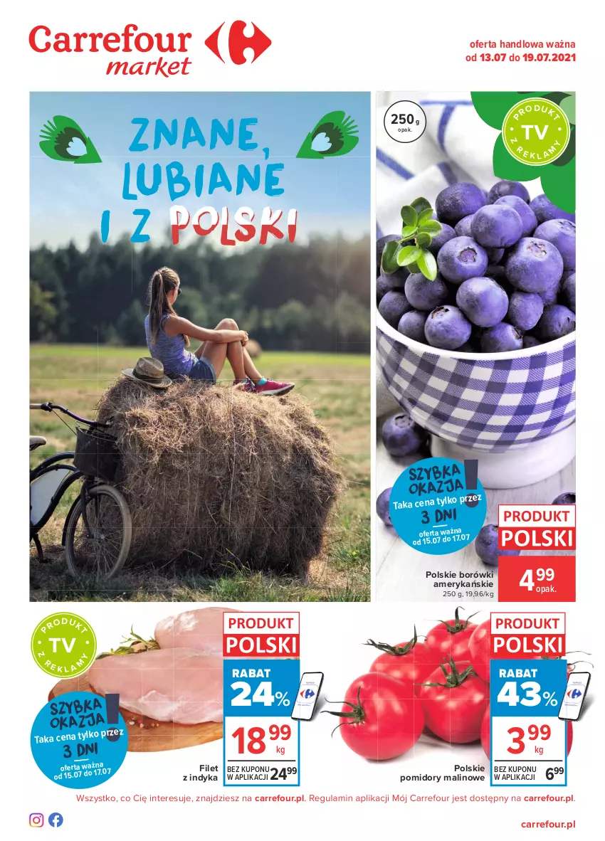 Gazetka promocyjna Carrefour - Gazetka  Znane, lubiane i z POLSKI - ważna 12.07 do 19.07.2021 - strona 1 - produkty: Pomidory