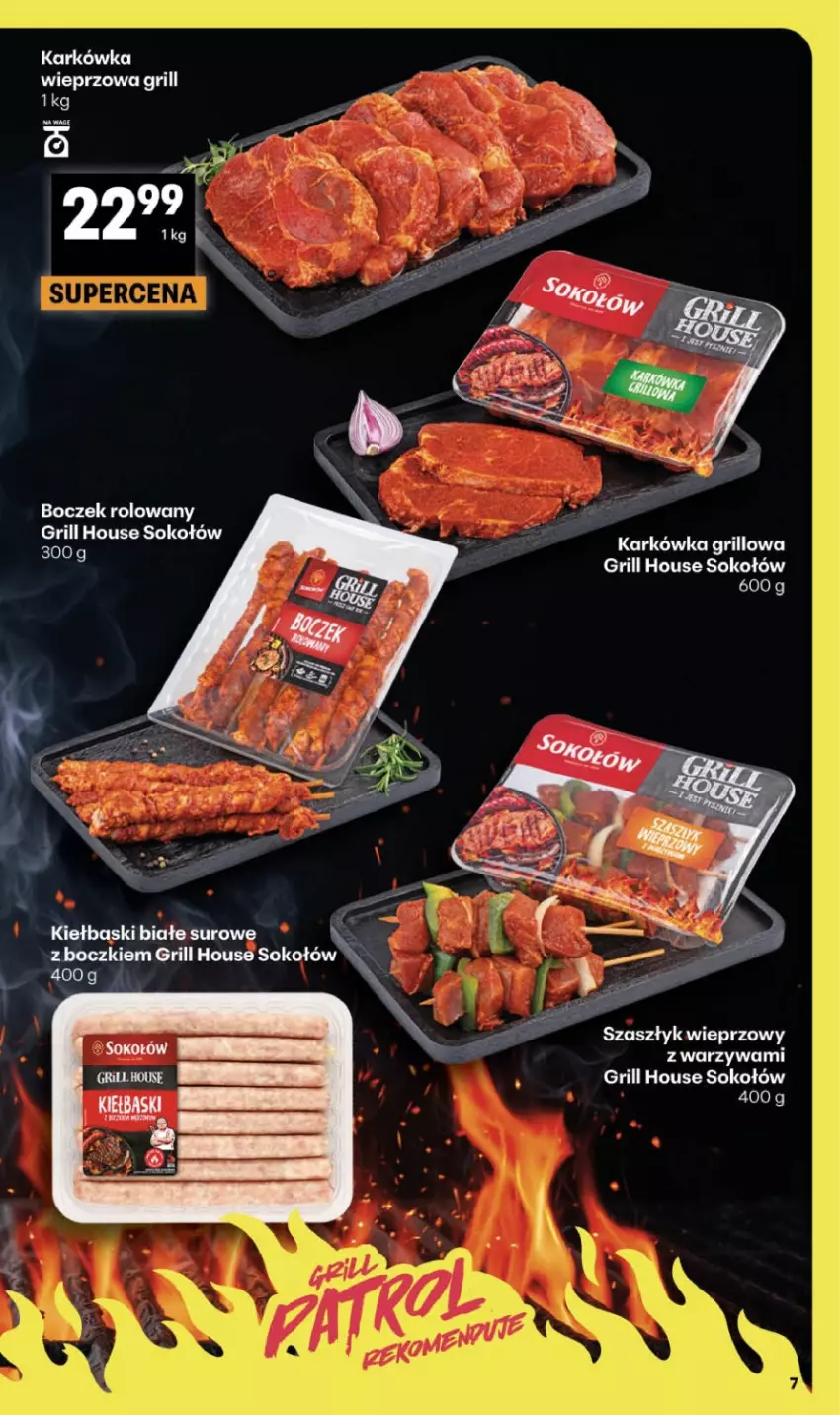 Gazetka promocyjna Delikatesy Centrum - Franczyza DC18 Czwartek - ważna 30.04 do 06.05.2026 - strona 7 - produkty: Boczek, Grill, Karkówka wieprzowa, Kiełbaski białe, Sok, Sokołów