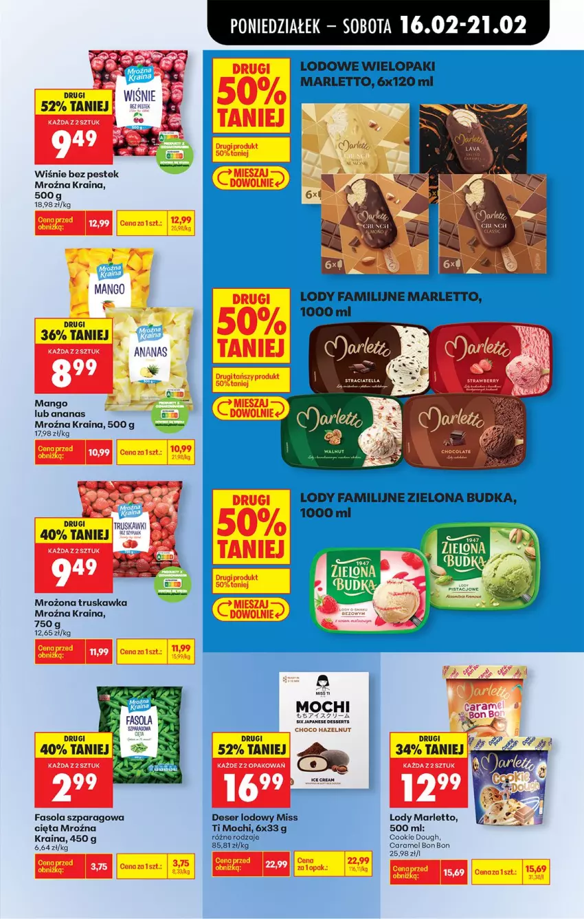 Gazetka promocyjna Biedronka - Gazetka - ważna 16.02 do 23.02.2026 - strona 47 - produkty: Ananas, Fa, Fasola, Fasola szparagowa, Lody, Mango, Stek, Truskawki