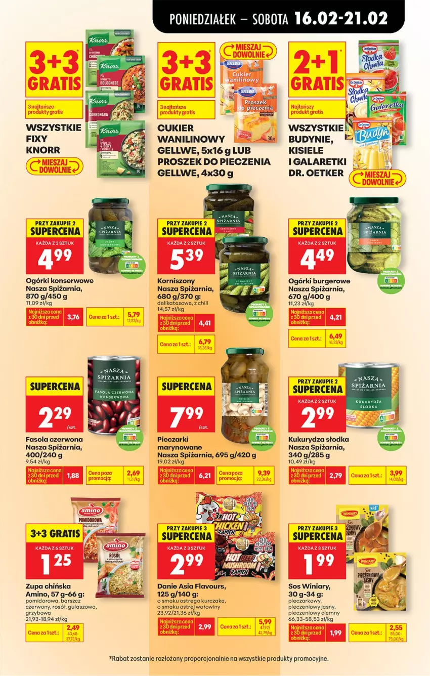 Gazetka promocyjna Biedronka - Gazetka - ważna 16.02 do 23.02.2026 - strona 49 - produkty: Burger, Cukier, Cukier wanilinowy, Dr. Oetker, Fa, Fasola, Gala, Galaretki, Gra, Kisiel, Knorr, Korniszony, Kukurydza, Kurczak, Ogórki konserwowe, Piec, Por, Proszek do pieczenia, Rosół, Ser, Sos, Winiary, Zupa