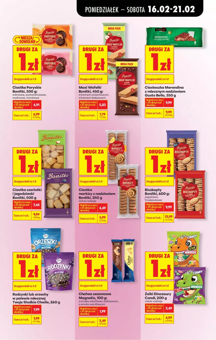 Gazetka promocyjna Biedronka - Gazetka - ważna 16.02 do 23.02.2026 - strona 53 - produkty: Bell, Biszkopty, Bonitki, Chałwa, Ciastka, Dinozaur, Fa, Kakao, Rodzynki, Sezam