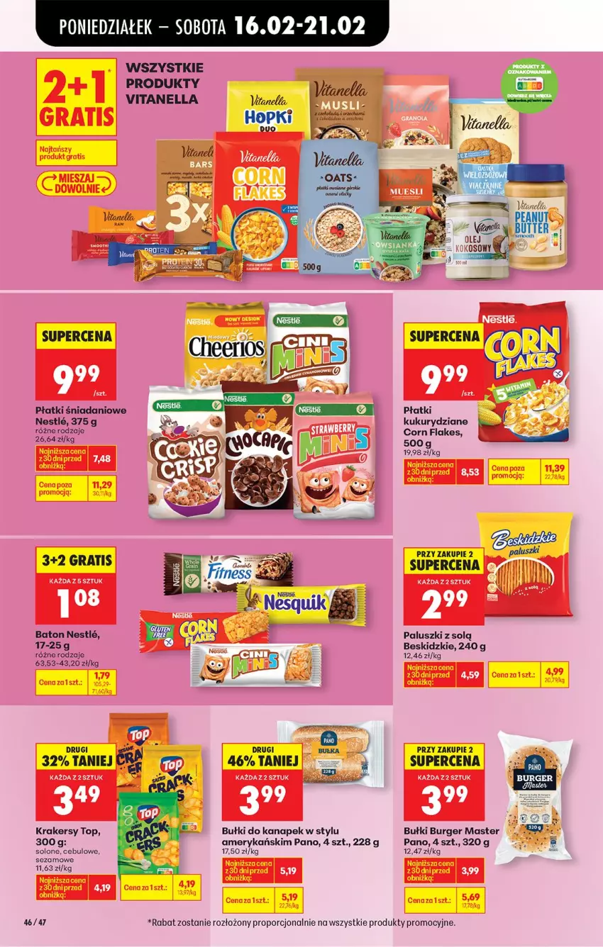 Gazetka promocyjna Biedronka - Gazetka - ważna 16.02 do 23.02.2026 - strona 58 - produkty: Baton, Beskidzki, Bułka, Burger, Corn flakes, Danio, Gra, Krakersy, LG, Por, Top