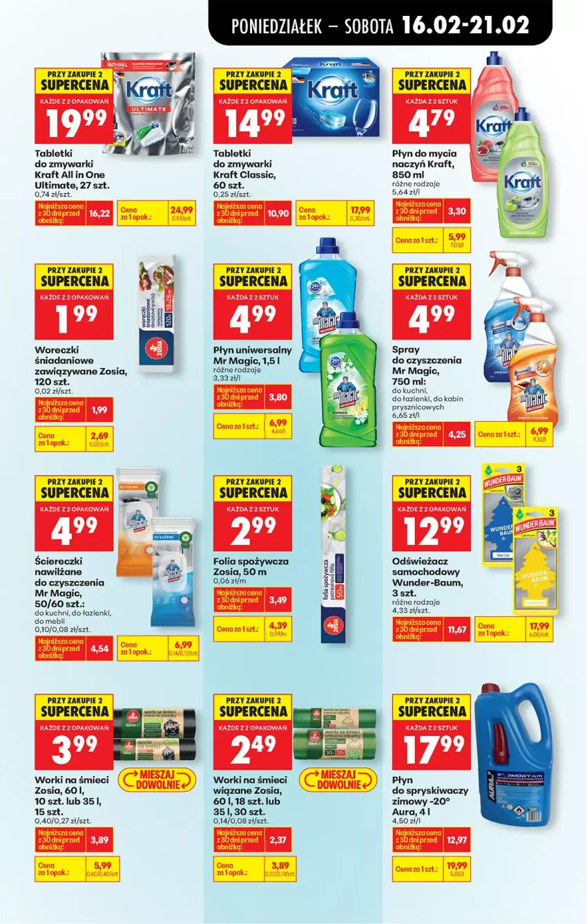 Gazetka promocyjna Biedronka - Gazetka - ważna 16.02 do 23.02.2026 - strona 75 - produkty: Danio, Fa, Płyn do mycia, Płyn do spryskiwaczy, Spray do czyszczenia, STP, Tablet, Tabletki do zmywarki, Worki na śmiec, Worki na śmieci, Zmywarki
