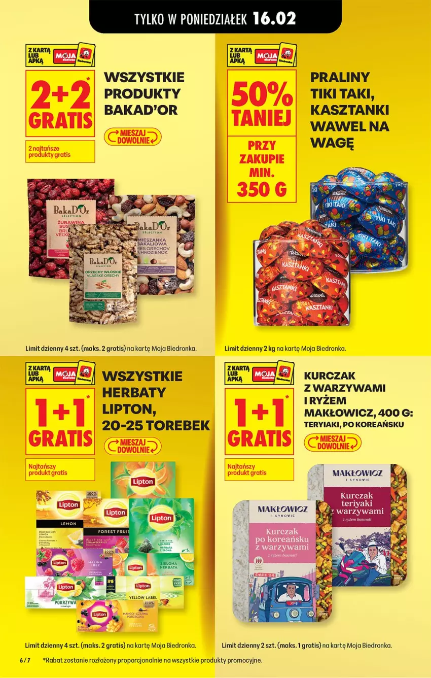 Gazetka promocyjna Biedronka - Gazetka - ważna 16.02 do 23.02.2026 - strona 8 - produkty: Gra, Kurczak, Lipton, Por, Praliny, Ryż, Warzywa, Wawel