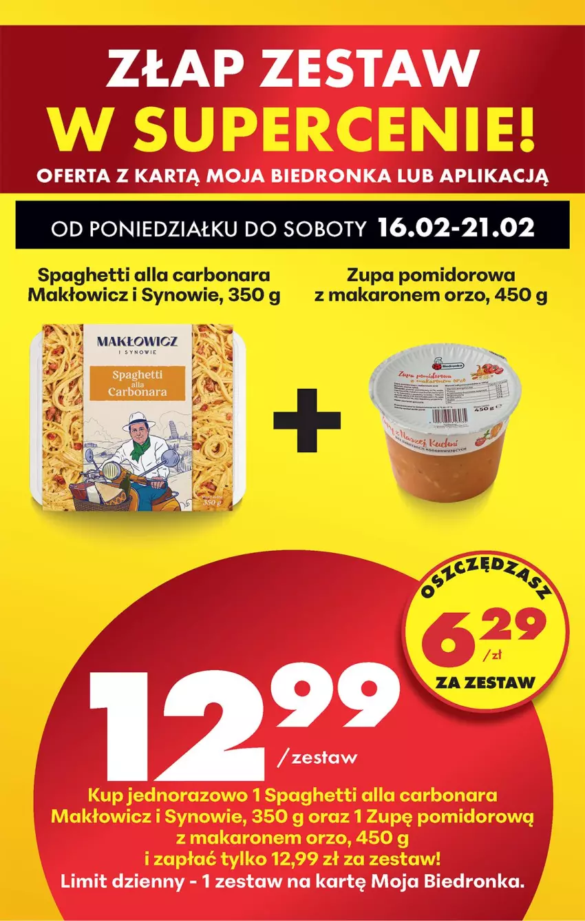 Gazetka promocyjna Biedronka - Gazetka - ważna 16.02 do 23.02.2026 - strona 82 - produkty: Makaron, Spaghetti, Zupa, Zupa pomidorowa