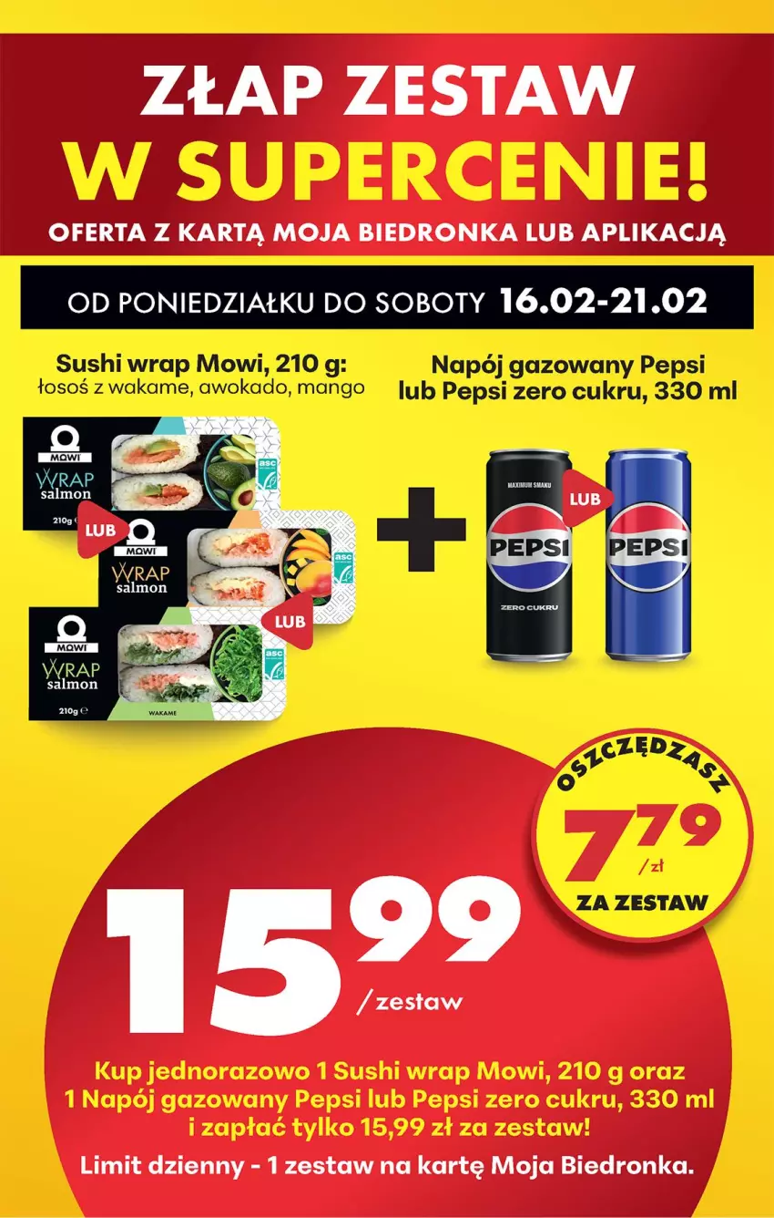 Gazetka promocyjna Biedronka - Gazetka - ważna 16.02 do 23.02.2026 - strona 83 - produkty: Mango, Napój, Napój gazowany, Pepsi, Sushi