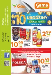 Gazetka promocyjna Gama - Gazetka Gama - Gazetka - ważna od 21.06 do 21.06.2021 - strona 1 - produkty: Piwa, Piwo, Piec, Sok, Gra, O nas, Tyskie, Sok jabłkowy, Mleczko, Ptasie mleczko, Hortex, Fa