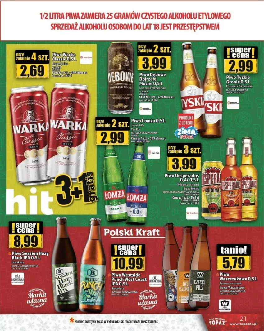 Gazetka promocyjna Topaz - ważna 28.11 do 11.12.2024 - strona 14 - produkty: AEG, Gin, Gra, Lack, Piwa, Piwo, Ser, SESSIO, Top, Warka