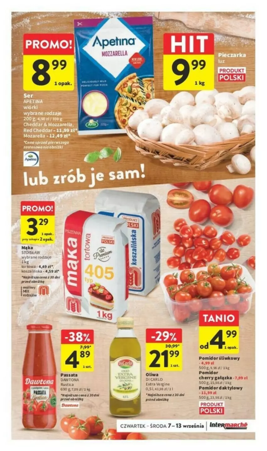 Gazetka promocyjna Intermarche - ważna 07.09 do 13.09.2023 - strona 11 - produkty: Dawtona, Gin, Kosz, Mąka, Mozzarella, Oliwa, Rust, Szal