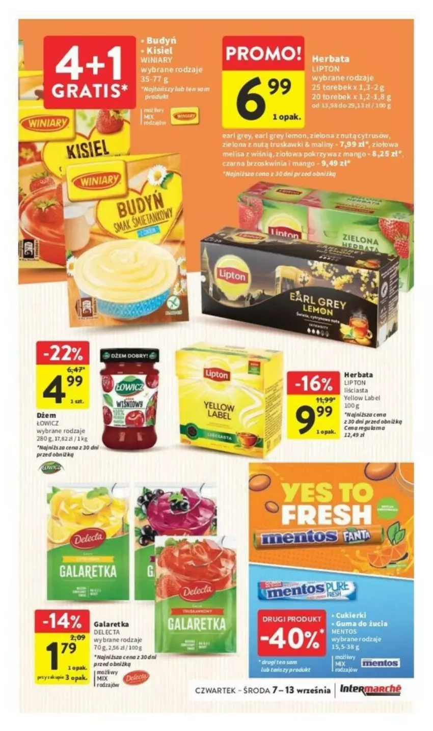 Gazetka promocyjna Intermarche - ważna 07.09 do 13.09.2023 - strona 18 - produkty: Delecta, Dżem, Fa, Gala, Galaretka, Lipton