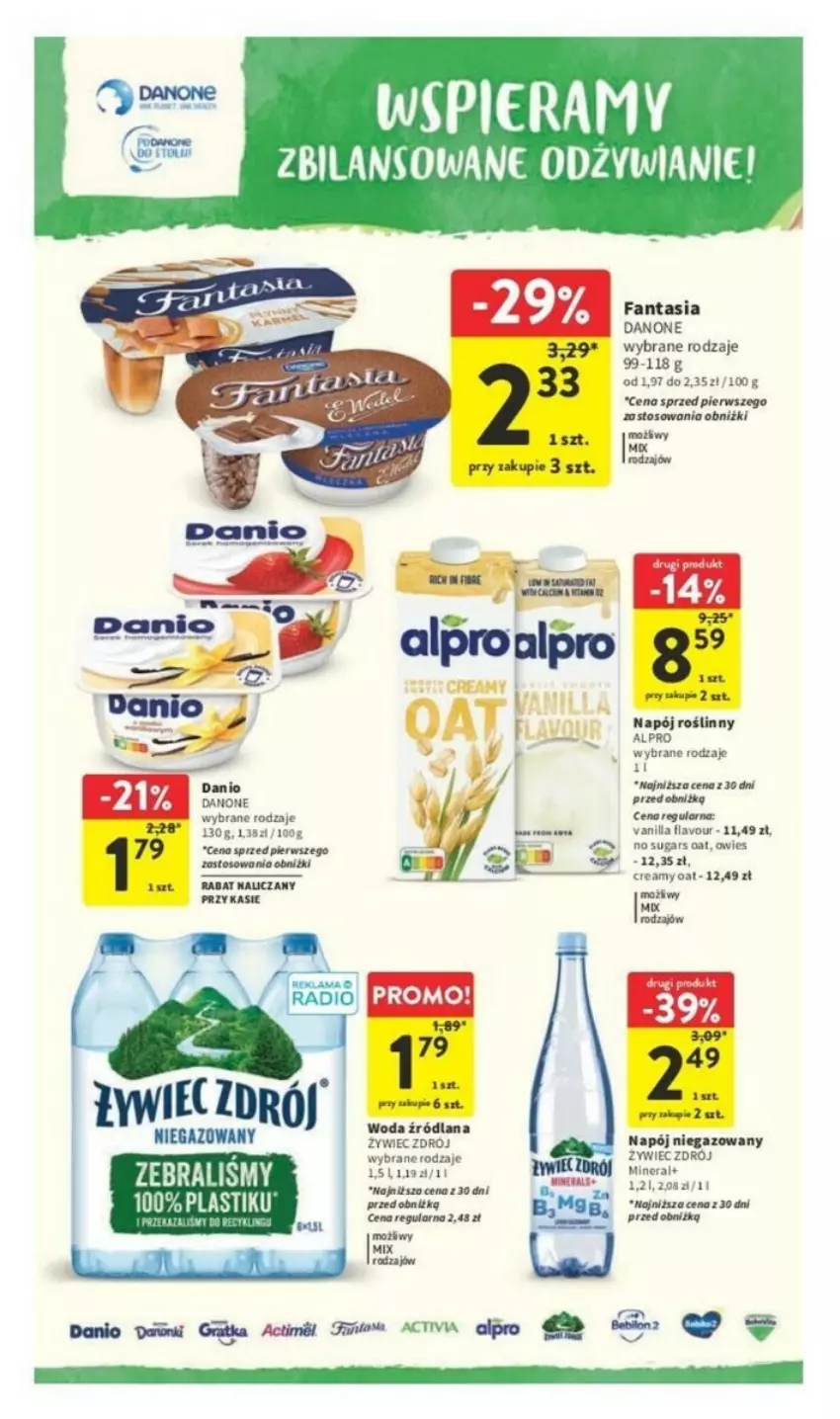 Gazetka promocyjna Intermarche - ważna 07.09 do 13.09.2023 - strona 21 - produkty: Alpro, Danio, Danone, Fa, Fanta, Gra, Napój, Napój niegazowany, Napój roślinny, Woda