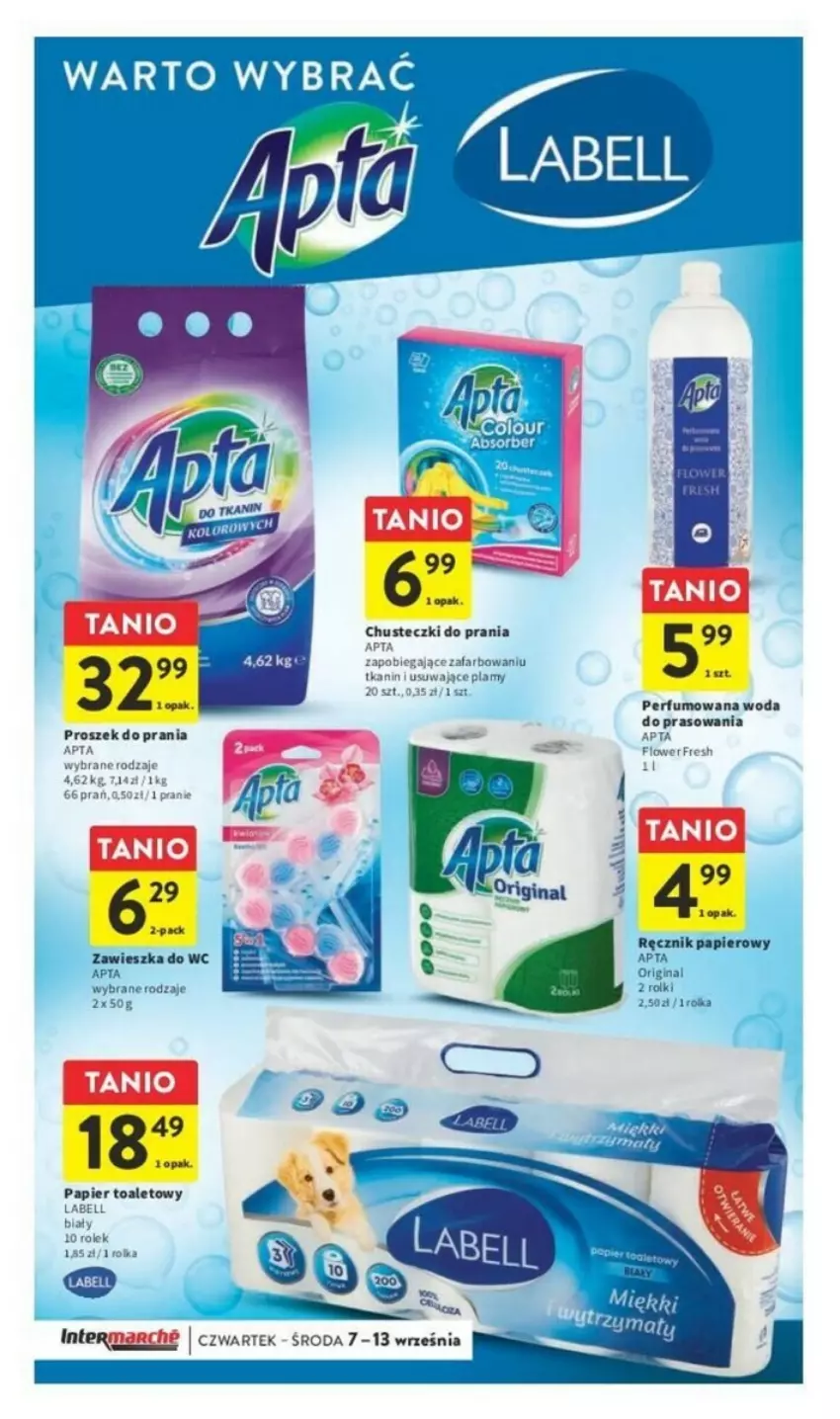 Gazetka promocyjna Intermarche - ważna 07.09 do 13.09.2023 - strona 28 - produkty: Bell, Chusteczki, Chusteczki do prania, Fa, Papier, Papier toaletowy, Perfum, Proszek do prania, Ręcznik, Woda, Zawieszka do wc