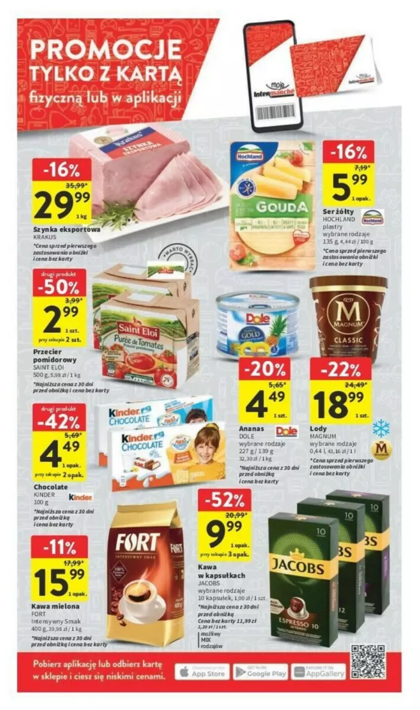 Gazetka promocyjna Intermarche - ważna 07.09 do 13.09.2023 - strona 34 - produkty: Ananas, Hochland, Kawa, Kawa mielona, Kinder, Lody, Por, Ser, Sport, Szynka