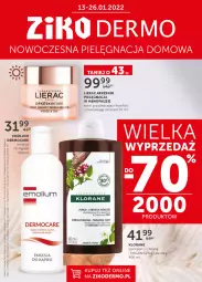 Gazetka promocyjna Ziko - 13-26.01.2021 - Gazetka - ważna od 26.01 do 26.01.2022 - strona 1 - produkty: Emulsja, Lierac, Klorane, Emolium, Emulsja do kąpieli, Szampon